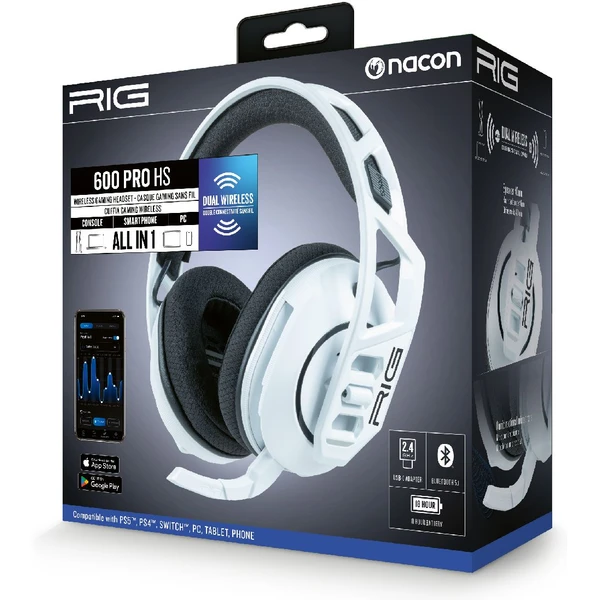 Nacon RIG 600 PRO HS bezdrôtové herné slúchadlá biela - Slúchadlá - Obrázok GCO7000K01