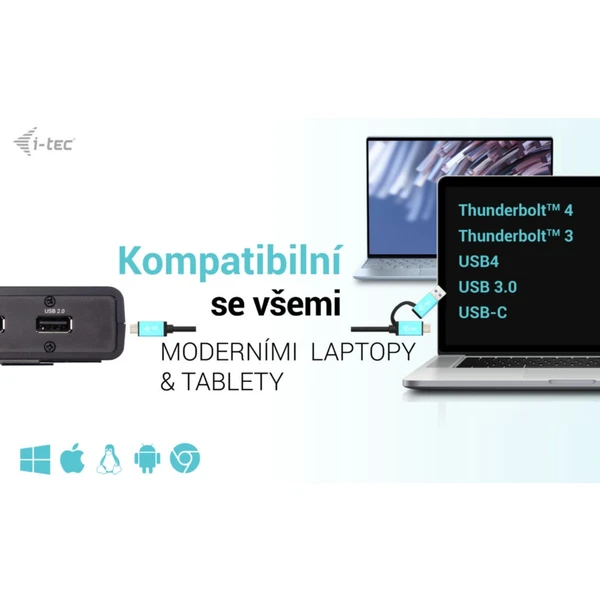 i-tec USB 3.0/USB-C/Thunderbolt, 2x HDMI dokovacia stanica s PD 85W - Dokovacie stanice - Obrázok GEP8000601