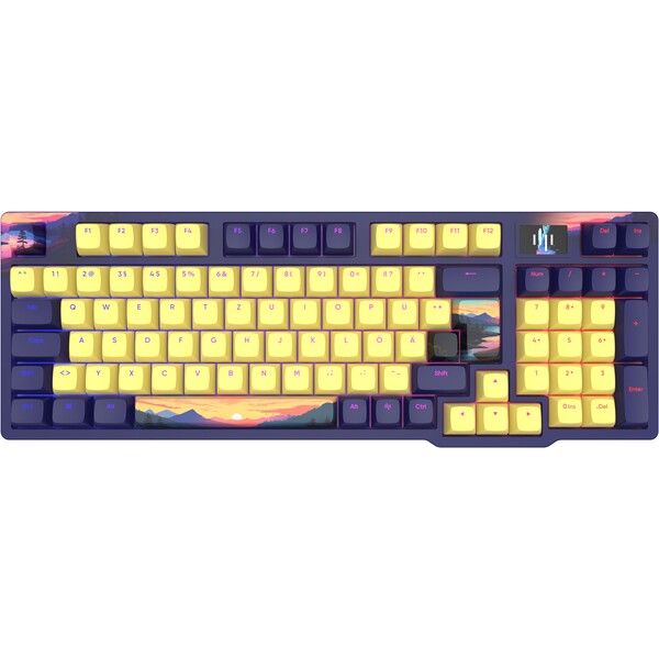 E-shop Dark Project 98 Sunset mechanická klávesnica fialovožltá (DE)