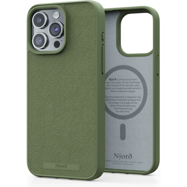 E-shop NJORD Suede MagSafe kryt iPhone 15 Pro Max olivový