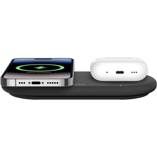 Belkin BOOST CHARGE PRE Qi2 2v1 magnetická nabíjacia podložka iPhone/AirPods čierna - Nabíjačky - Obrázok H083000K01
