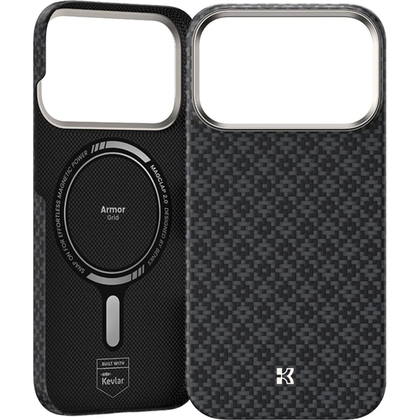 Benks ArmorGrid ArmorAir Kevlar MagSafe kryt iPhone 17 Pro Obsidian Black - Puzdra - Obrázok HCCK000K01