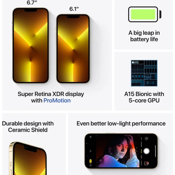 Apple iPhone 13 Pro 1TB zlatý - Mobilné telefóny - Obrázok HEBS600301