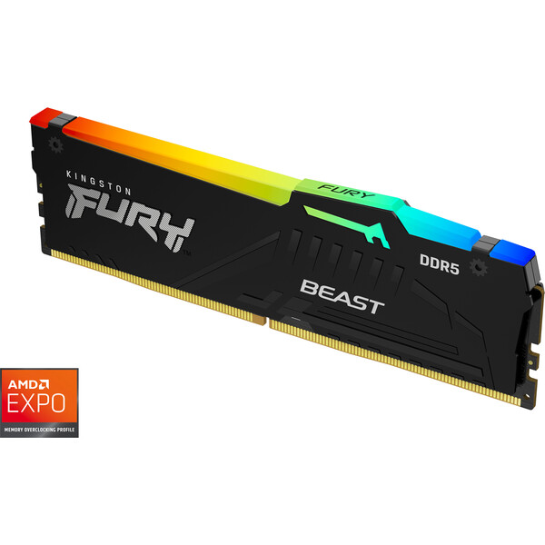 E-shop Kingston FURY Beast 16GB 5200MT/s DDR5 CL36 DIMM RGB AMD EXPO