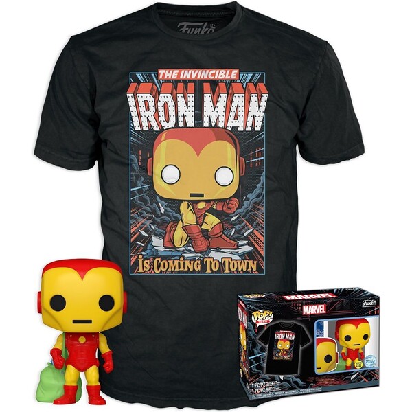 E-shop Funko POP! & Tee: Marvel- Holiday Iron Man (GITD) XL
