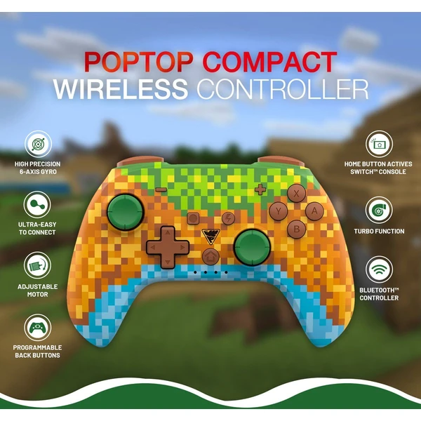 DragonShock PopTop kompaktný bezdrôtový ovládač Minecraft (Switch) - Herné ovládače - Obrázok J666000K01