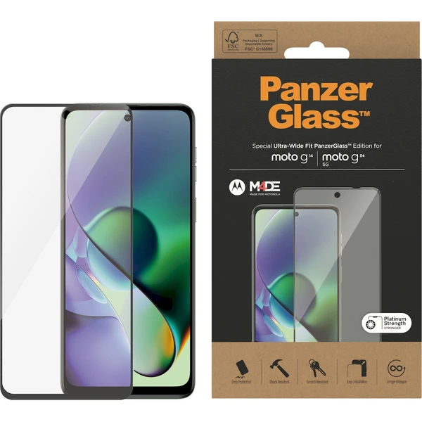 PanzerGlass Ultra-Wide Fit ochranné sklo Motorola Moto G14/G54/G54 Power - Ochranné fólie a sklo - Obrázok JR51000P01