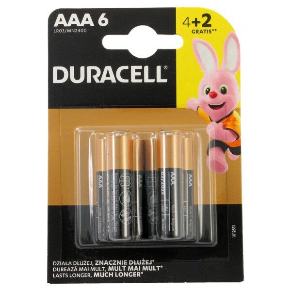 E-shop Duracell Basic AAA alkalická batéria, 6 ks