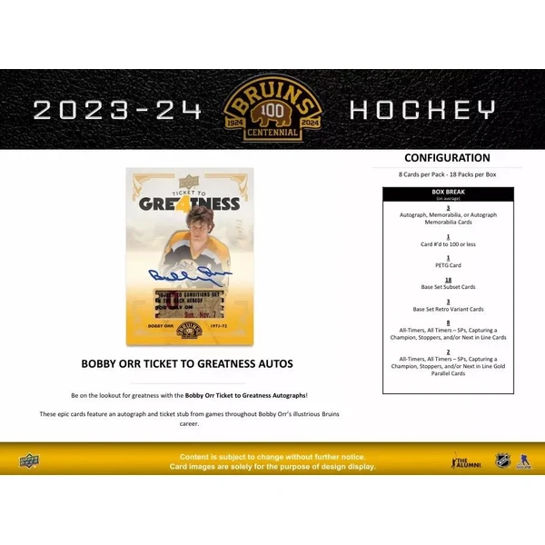 Hokejové karty 2023-24 Upper Deck Boston Bruins Centennial Hobby Box - Hokejové karty - Obrázok K1RA000P01