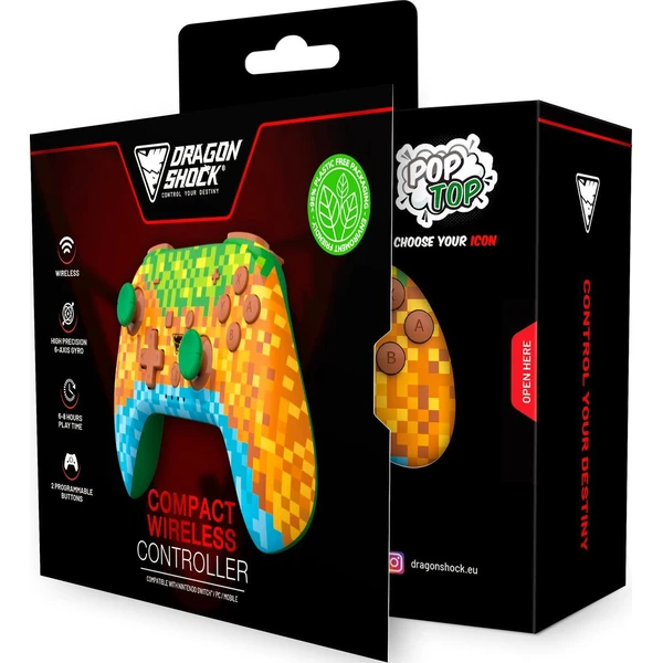 DragonShock PopTop kompaktný bezdrôtový ovládač Minecraft (Switch) - Herné ovládače - Obrázok K666000K01