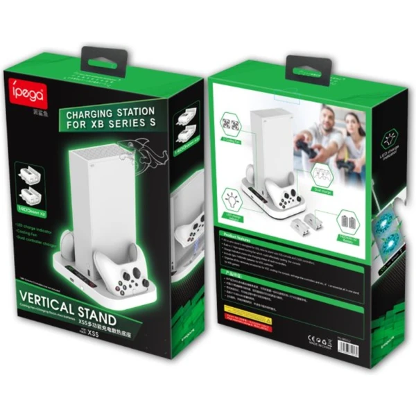 iPega XBS012 multifunkčný nabíjací stojan s chladením pre Xbox series S + 2ks batérií - Nabíjačky - Obrázok KAYX600301