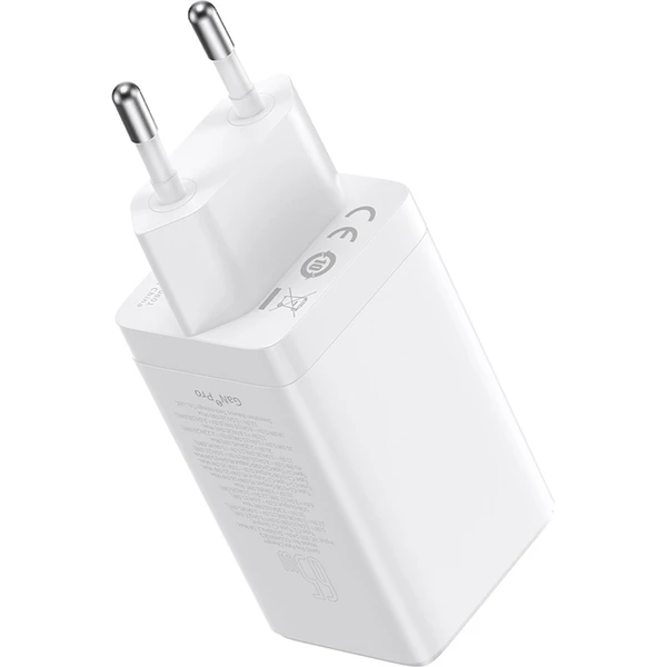 Baseus GaN5 Pre rýchlonabíjačka 65W 2x USB-C, 1x USB biela - Nabíjačky - Obrázok KFGE000L01