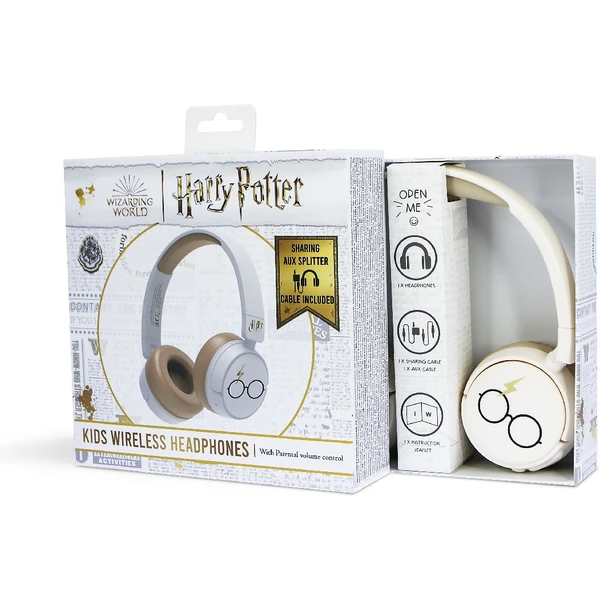 OTL bezdrôtové slúchadlá detské s motívom Harry Potter biela - Slúchadlá - Obrázok KFTM100501