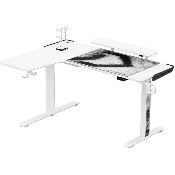 ULTRADESK WINGER rohový herný stôl WINGER s RGB podsvietením biely - Stoly - Obrázok MEP0G00101
