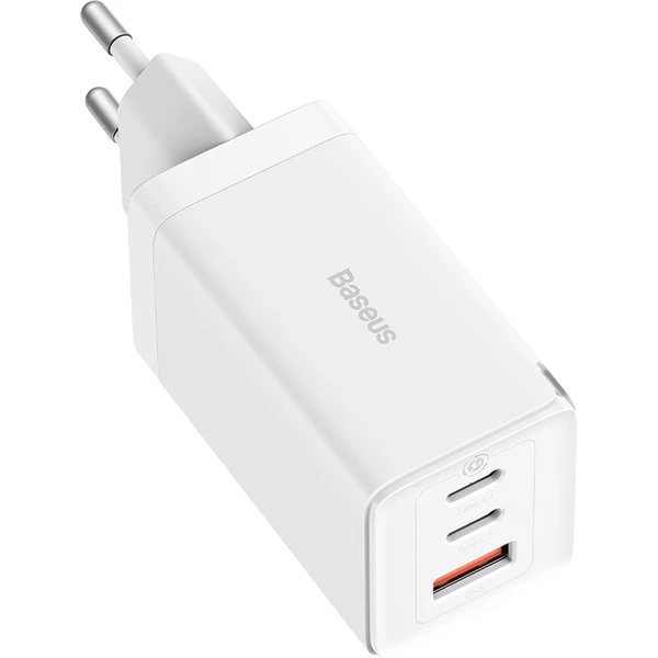 Baseus GaN5 Pre rýchlonabíjačka 65W 2x USB-C, 1x USB biela - Nabíjačky - Obrázok MFGE000L01