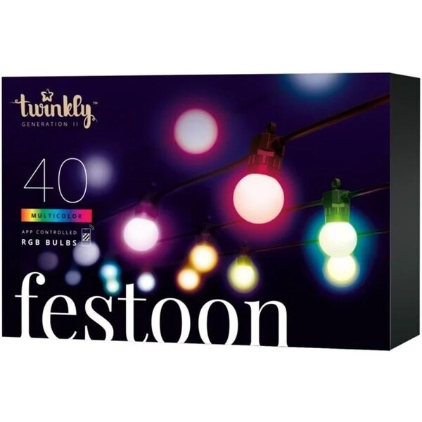 E-shop Twinkly Festoon Multi-Color 40 ks chytré žiarovky G45 10m