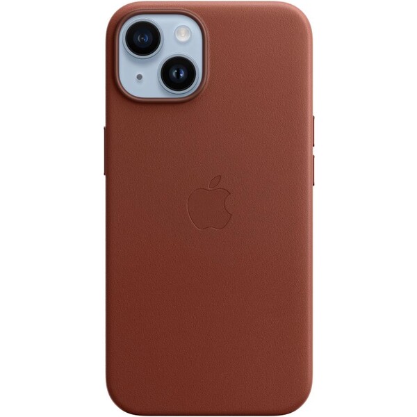 E-shop Apple kožený kryt s MagSafe na iPhone 14 tehlovo hnedý