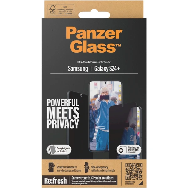 PanzerGlass Privacy Samsung Galaxy S24+/S25+ s inštalačným rámčekom - Ochranné fólie a sklo - Obrázok MQ51000P01