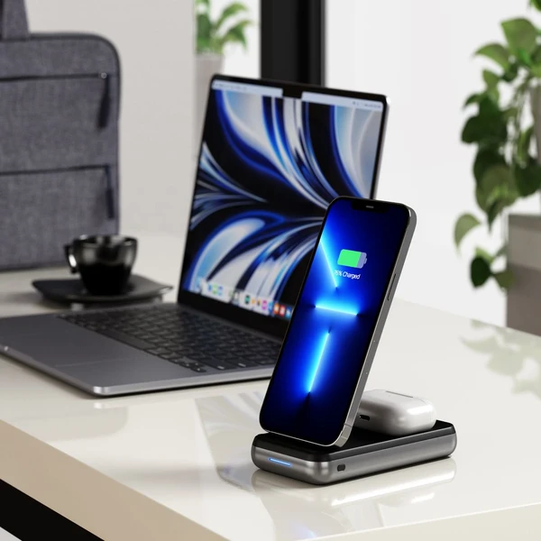 Satechi Powerbanka s bezdrátovou nabíječkou 10 000 mAh vesmírně šedá - Powerbanky - Obrázok NBH8000601