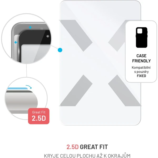 FIXED 2,5D tvrdené sklo Lenovo Tab P12 číre - Ochranné fólie a sklo - Obrázok NRW1000J01