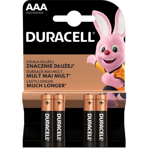 E-shop Duracell Basic AAA alkalická batéria, 4 ks