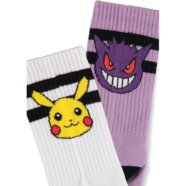Ponožky dámske športové Pokémon - Pikachu & Gengar 35/38 (2 páry) - Ponožky - Obrázok O6QE000N01