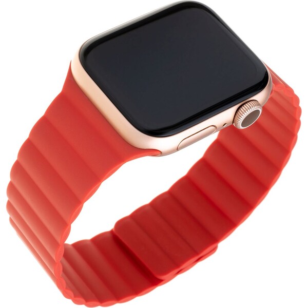 E-shop FIXED Magnetic Strap silikónový remienok s magnetickým zapínaním Apple Watch 42 mm/44 mm červený