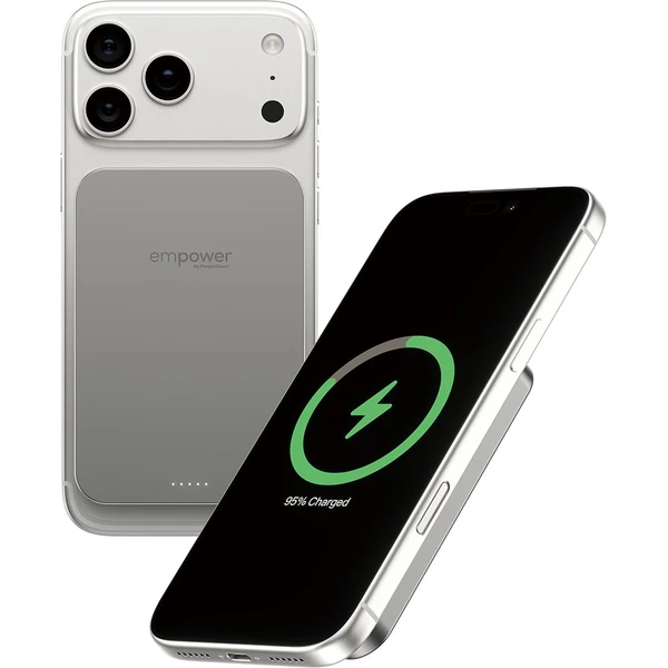 PanzerGlass® empower bezdrôtová Qi2 powerbanka 5000 mAh, MagSafe, sivá - Powerbanky - Obrázok O83J000K01