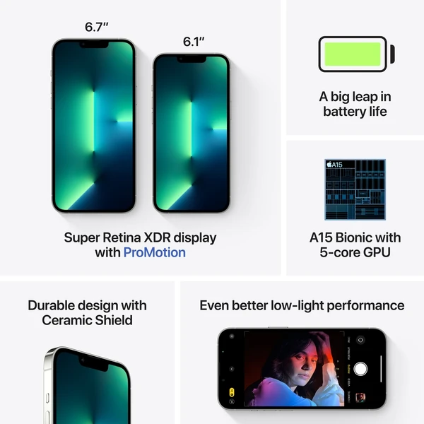 Apple iPhone 13 Pro 256GB strieborný - Mobilné telefóny - Obrázok ODBS600301