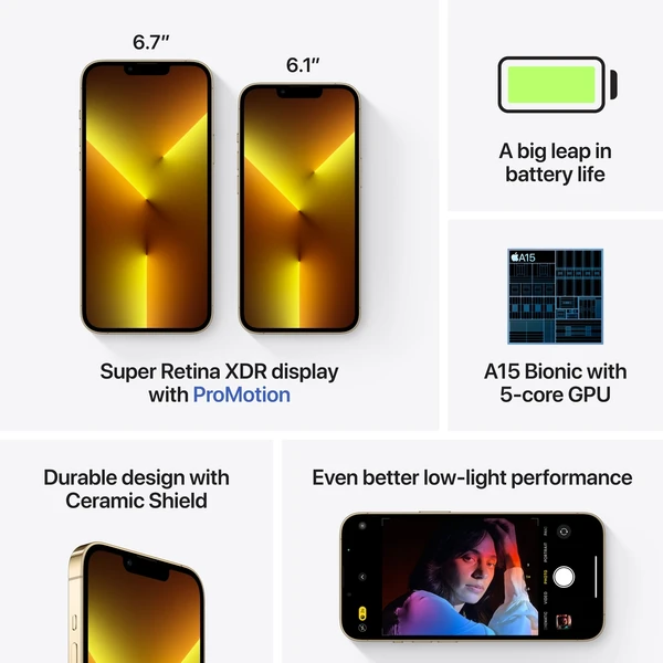 Apple iPhone 13 Pro 256GB zlatý - Mobilné telefóny - Obrázok QEBS600301