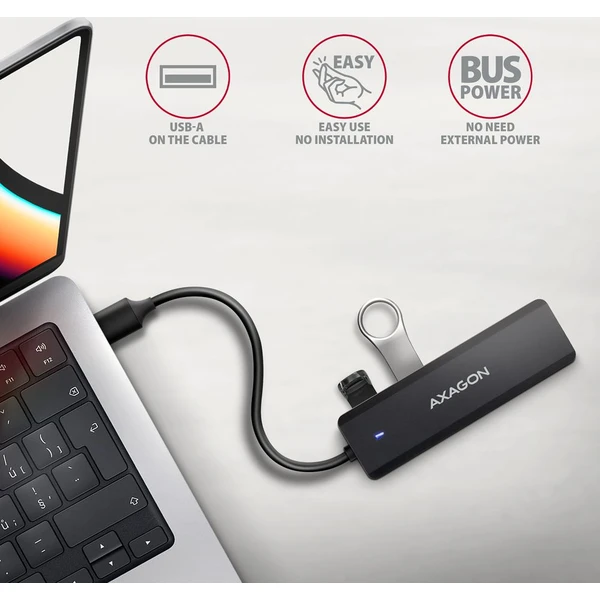 AXAGON HUE-C1A 4v1 USB-A húb - USB huby - Obrázok R0W3000L01