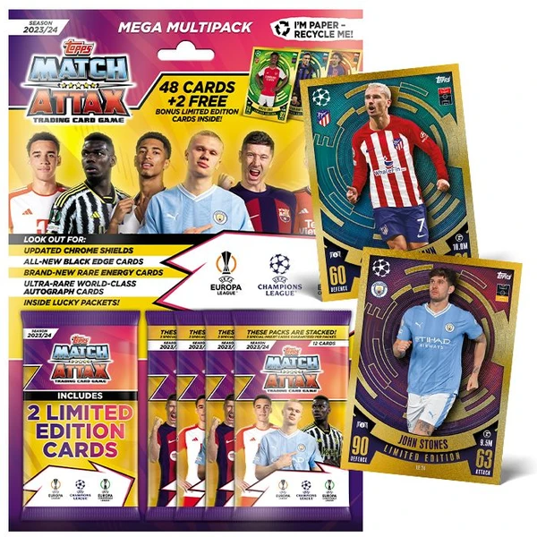 Futbalové karty Topps UEFA UCL MATCH ATTAX 23/24 - Mega Multipack - Futbalové karty - Hlavný obrázok