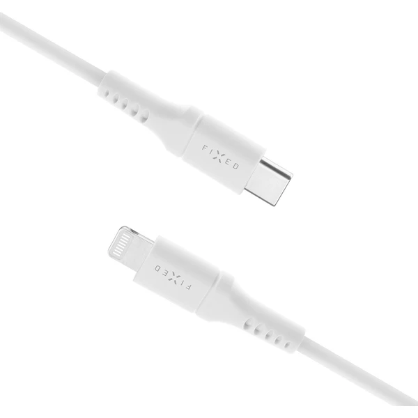 FIXED Liquid silikónový napájací kábel USB-C/Lightning 60W 2m biely - Káble a redukcie - Obrázok SJS1000601