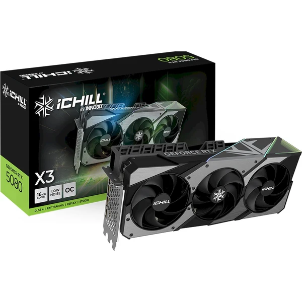 Scheda Grafica Inno3D Nvidia GeForce RTX5080 X3 16GB GDDR7 256Bit - PCIe, 3 Ventole, NVIDIA Blackwell
