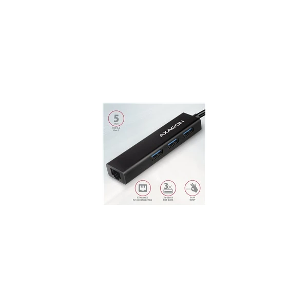 AXAGON USB a Ethernet HUB USB-C kovový - USB huby - Obrázok T660700301