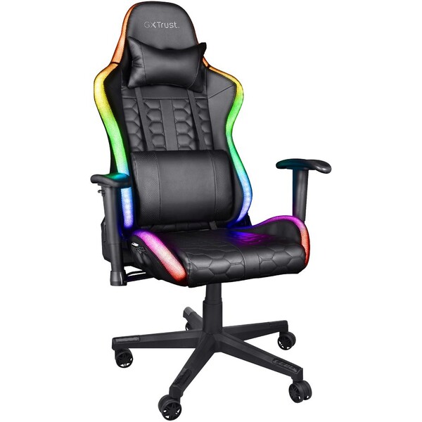E-shop Trust GTX 716 Rizza RGB LED herná stolička čierna