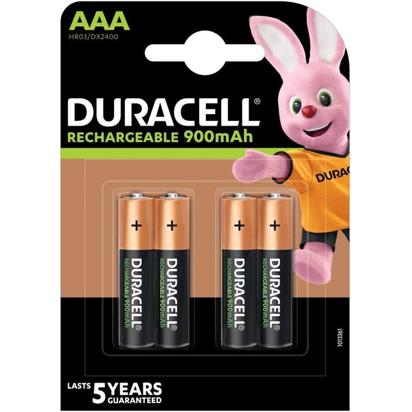 E-shop Duracell Rechargeable AAA nabíjacia batéria, 900mAh, 4 ks