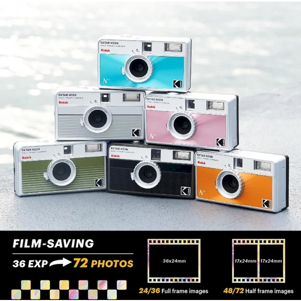 Kodak EKTAR H35N Striped Analógový fotoaparát strieborný - Fotoaparáty - Obrázok UDO0000L01