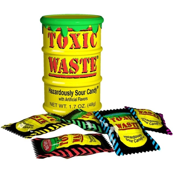 Kyslé cukríky Toxic Waste - Žltý súdok 42g - Cukrovinky - Obrázok V2EG000J01