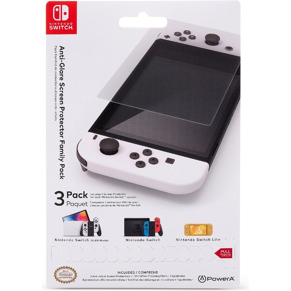 PowerA Anti-Glare Screen Protector Family Pack for Nintendo Switch