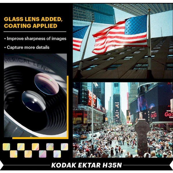 Kodak EKTAR H35N Striped Analógový fotoaparát strieborný - Fotoaparáty - Obrázok VDO0000L01