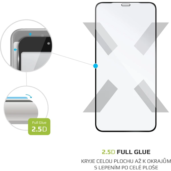 FIXED 2,5D Full-Cover tvrdené sklo 0,33mm Apple iPhone XS Max/11 Pro Max čierne - Ochranné fólie a sklo - Obrázok VJRT300301