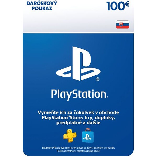 E-shop PlayStation Store - Darčeková karta 100 €
