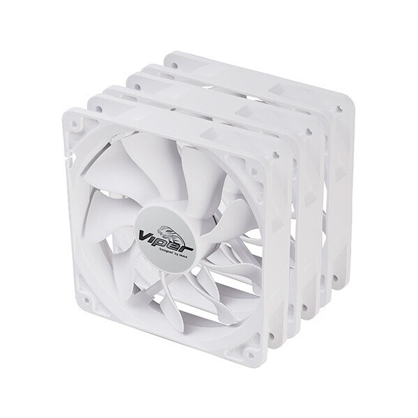 E-shop Akasa Viper, White Fan 12cm, 3ks v balení, biela