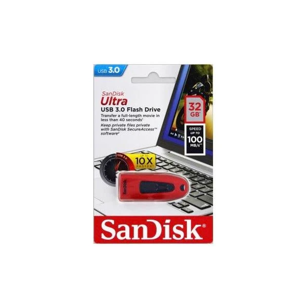 SanDisk Ultra USB 3.0 flash disk 32GB červený - Flashdisky - Obrázok WXYS000501