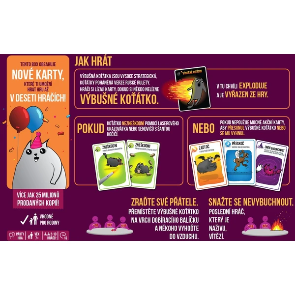 Výbušné mačiatka: Párty karty - Kartové hry - Obrázok XH22000K01