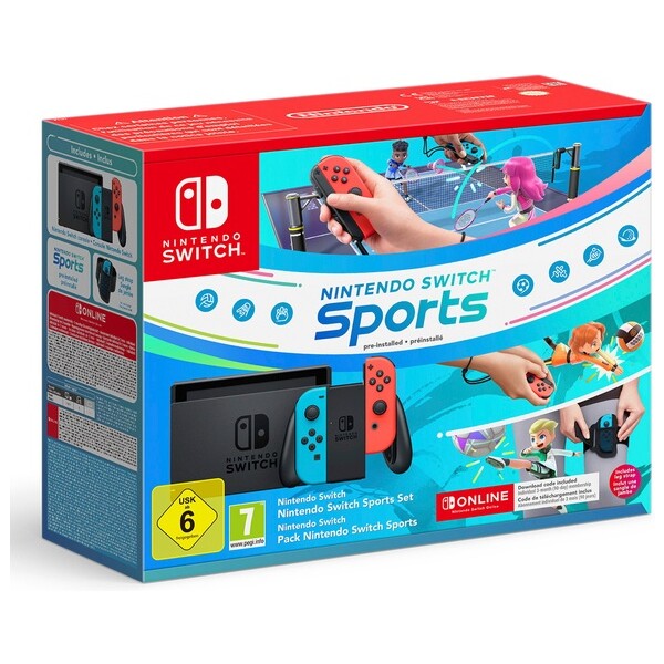 E-shop Nintendo Switch Neon + Switch Sports + 3M NSO