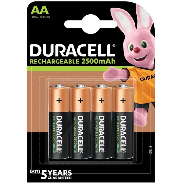 E-shop Duracell Rechargeable AA nabíjacia batéria, 2500mAh, 4 ks