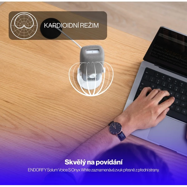 Endorfy Solum Voice S Onyx streamovací mikrofón biely - Mikrofóny - Obrázok Y25B000J01