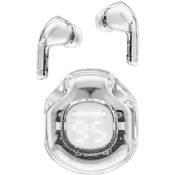 E-shop Acefast T8 Crystal Bluetooth slúchadlá do uší biela